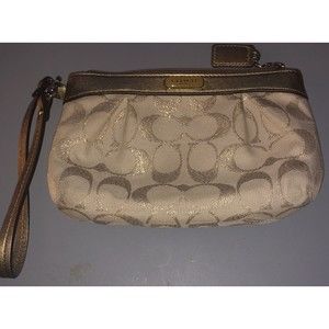 Coach Small Metallic Wristlet